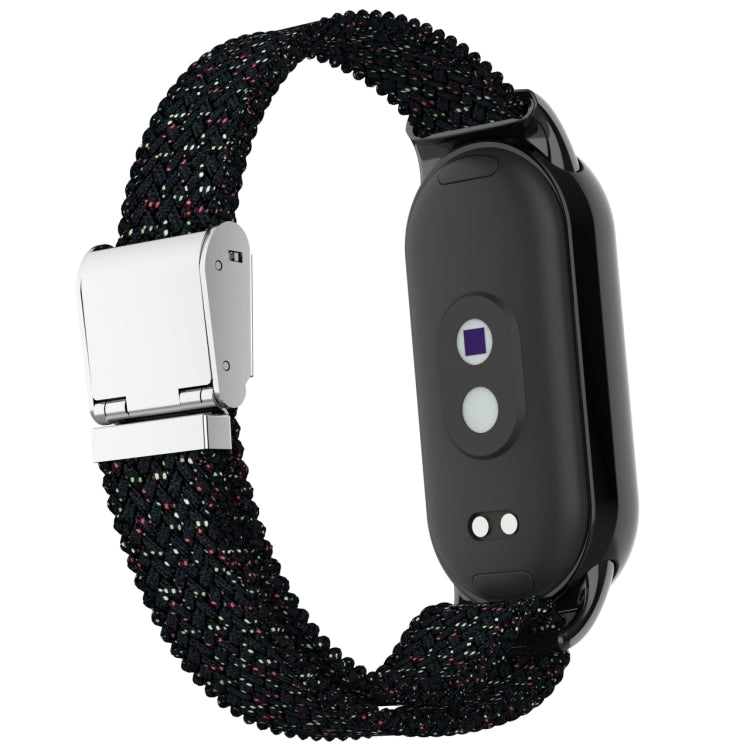 For Xiaomi Mi Band 8 Metal Head + Adjustable Nylon Braided Steel Buckle Watch Band(Starlight Black) - Watch Bands by PMC TechLife | Online Shopping South Africa | PMC TechLife