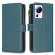 For Xiaomi 13 Lite 9 Card Slots Zipper Wallet Leather Flip Phone Case(Green) - free shipping - PMC TechLife - Order now!