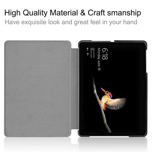 For Microsoft Surface Go 2 / Surface Go Voltage Elastic Texture Horizontal Flip Leather Case with Holder(Grey)