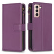 For Samsung Galaxy S21 5G 9 Card Slots Zipper Wallet Leather Flip Phone Case(Dark Purple) - free shipping - PMC TechLife - Order now!