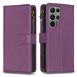 For Samsung Galaxy S23 Ultra 5G 9 Card Slots Zipper Wallet Leather Flip Phone Case(Dark Purple) - free shipping - PMC TechLife - Order now!