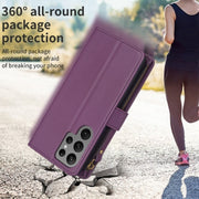 For Samsung Galaxy S23 Ultra 5G 9 Card Slots Zipper Wallet Leather Flip Phone Case(Dark Purple)