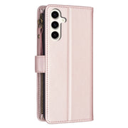 For Samsung Galaxy S23 FE 5G 9 Card Slots Zipper Wallet Leather Flip Phone Case(Rose Gold)