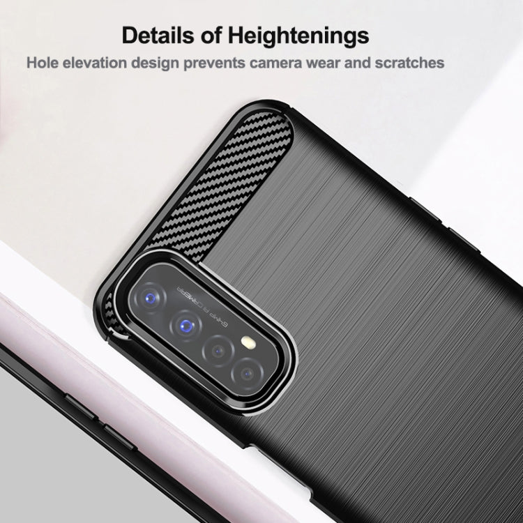 For Realme 7 Brushed Texture Carbon Fiber TPU Phone Case(Blue) - free shipping - PMC TechLife - Order now!