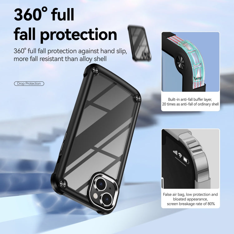 For iPhone 15 TPU + PC Lens Protection Phone Case(Black)