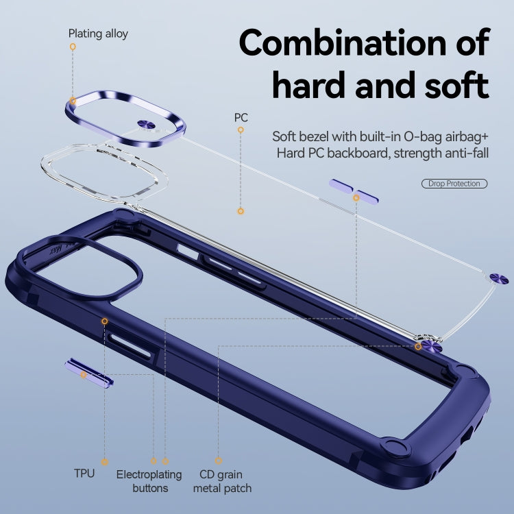 For iPhone 15 TPU + PC Lens Protection Phone Case(Blue) - free shipping - PMC TechLife - Order now!