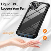 For iPhone 15 Plus TPU + PC Lens Protection Phone Case(Black)