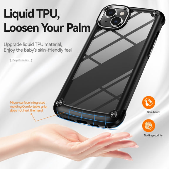 For iPhone 15 Plus TPU + PC Lens Protection Phone Case(Black)