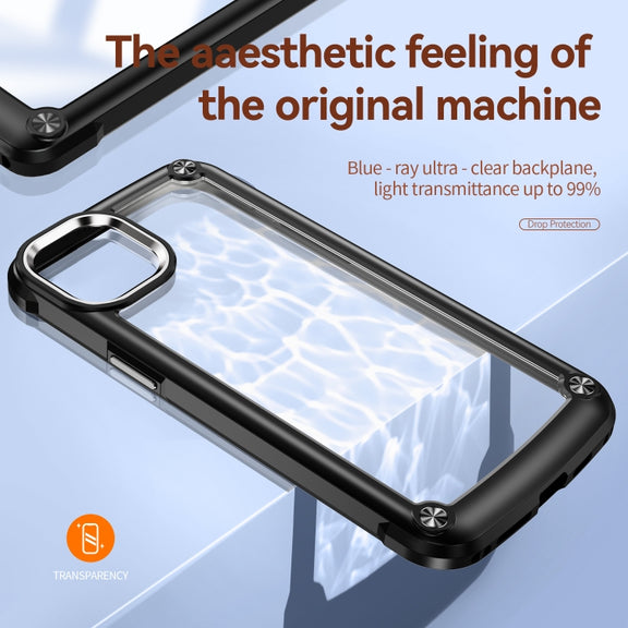 For iPhone 15 Plus TPU + PC Lens Protection Phone Case(Black)