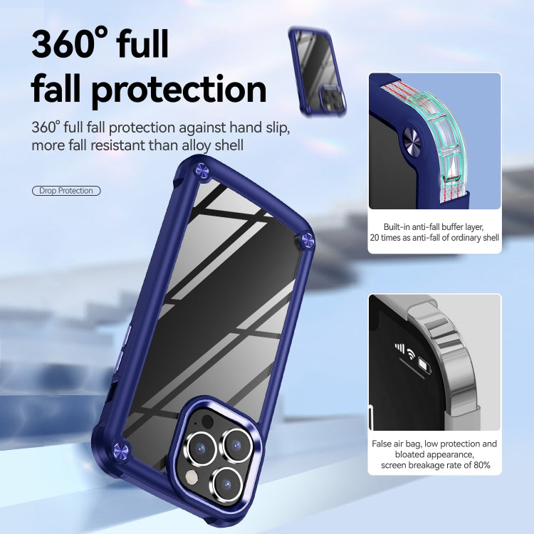 For iPhone 15 Pro Max TPU + PC Lens Protection Phone Case(Blue) - free shipping - PMC TechLife - Order now!