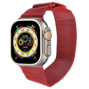 For Apple Watch Ultra 49mm Milanese Metal Magnetic Watch Band(Red)