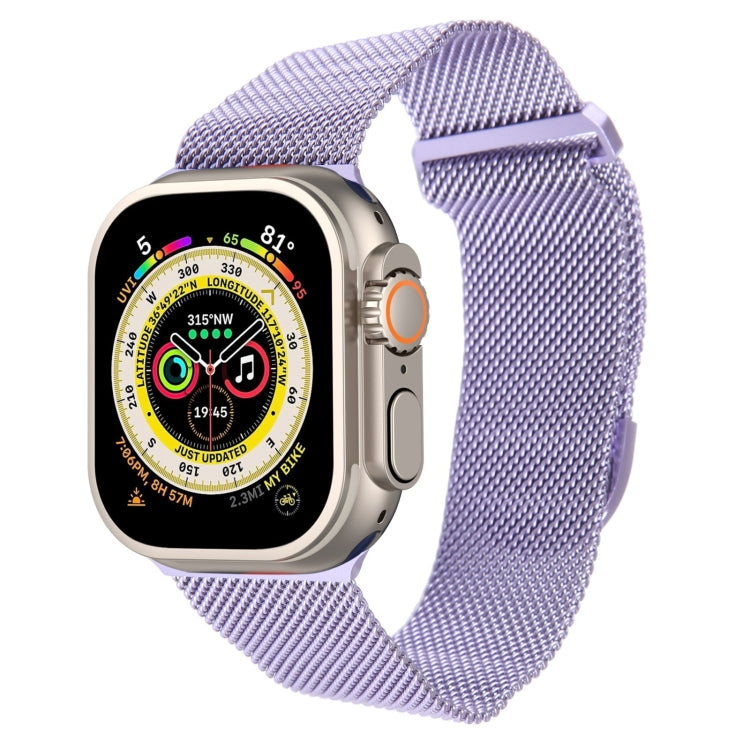 For Apple Watch Ultra 49mm Milanese Metal Magnetic Watch Band(Lavender Purple) - Watch Bands by PMC TechLife | Online Shopping South Africa | PMC TechLife