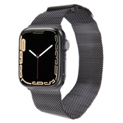 For Apple Watch 8 45mm Milanese Metal Magnetic Watch Band(Black)