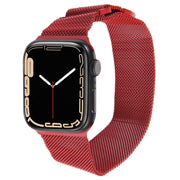 For Apple Watch 7 41mm Milanese Metal Magnetic Watch Band(Red)