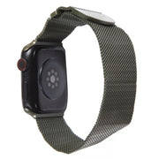 For Apple Watch 7 41mm Milanese Metal Magnetic Watch Band(Army Green)