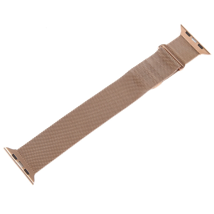 For Apple Watch 7 45mm Milanese Metal Magnetic Watch Band(Rose Gold)