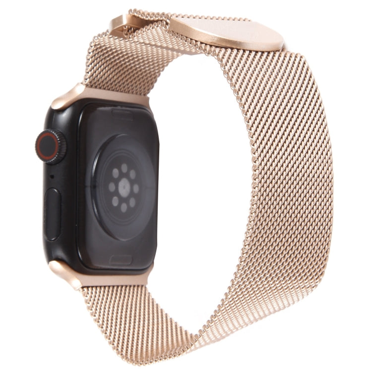 For Apple Watch 5 44mm Milanese Metal Magnetic Watch Band(Retro Gold)
