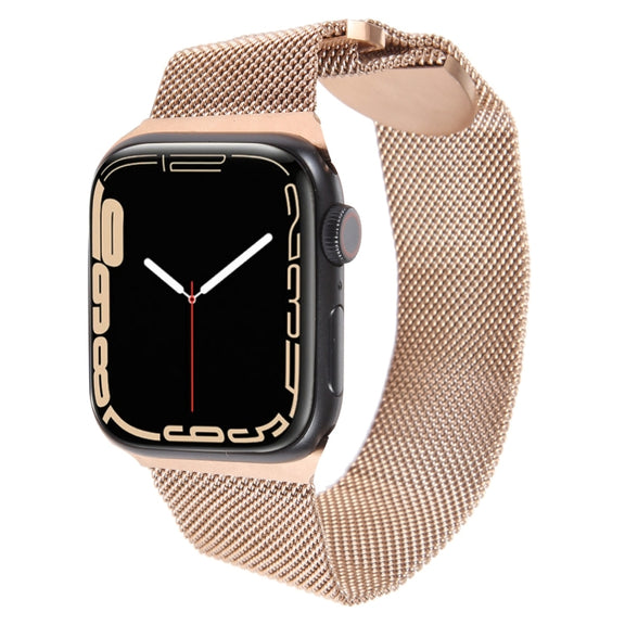 For Apple Watch 4 40mm Milanese Metal Magnetic Watch Band(Rose Gold)