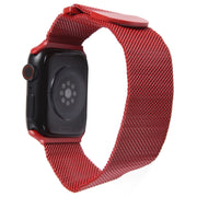 For Apple Watch 3 38mm Milanese Metal Magnetic Watch Band(Red)
