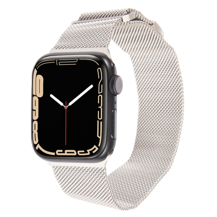 For Apple Watch 3 38mm Milanese Metal Magnetic Watch Band(Starlight)
