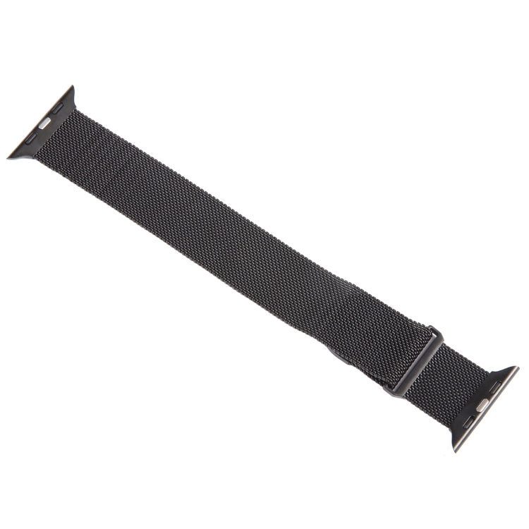 For Apple Watch 3 38mm Milanese Metal Magnetic Watch Band(Black)