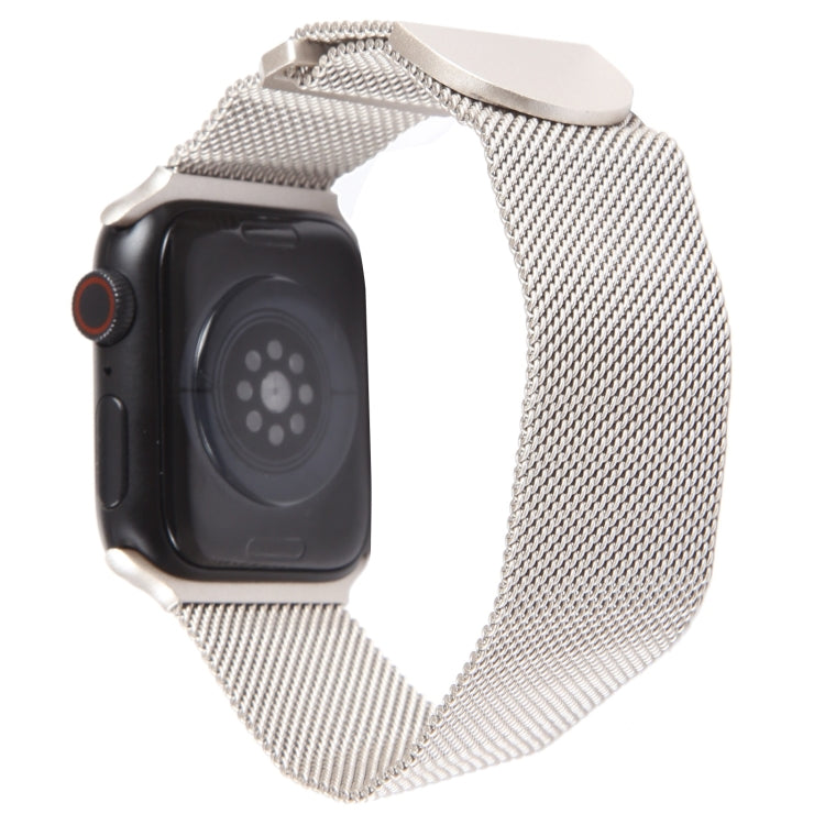 For Apple Watch 3 42mm Milanese Metal Magnetic Watch Band(Starlight)