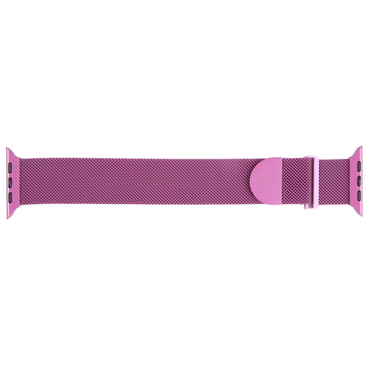 For Apple Watch 3 42mm Milanese Metal Magnetic Watch Band(Purple)