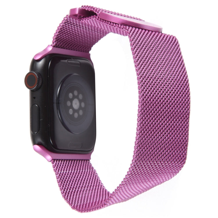 For Apple Watch 2 38mm Milanese Metal Magnetic Watch Band(Purple)