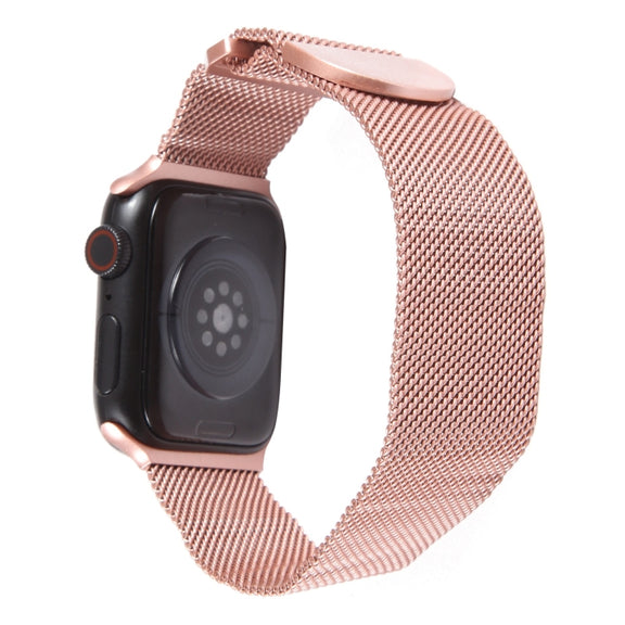 For Apple Watch 2 38mm Milanese Metal Magnetic Watch Band(Pink)
