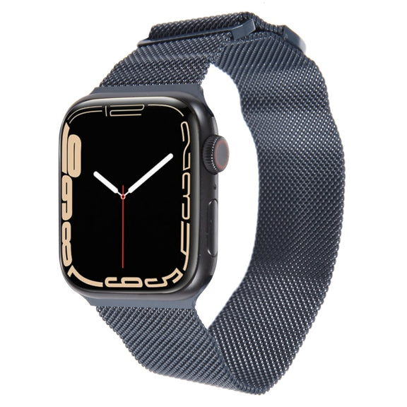 For Apple Watch 2 42mm Milanese Metal Magnetic Watch Band(Midnight Blue)