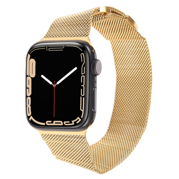 For Apple Watch 2 42mm Milanese Metal Magnetic Watch Band(Gold)