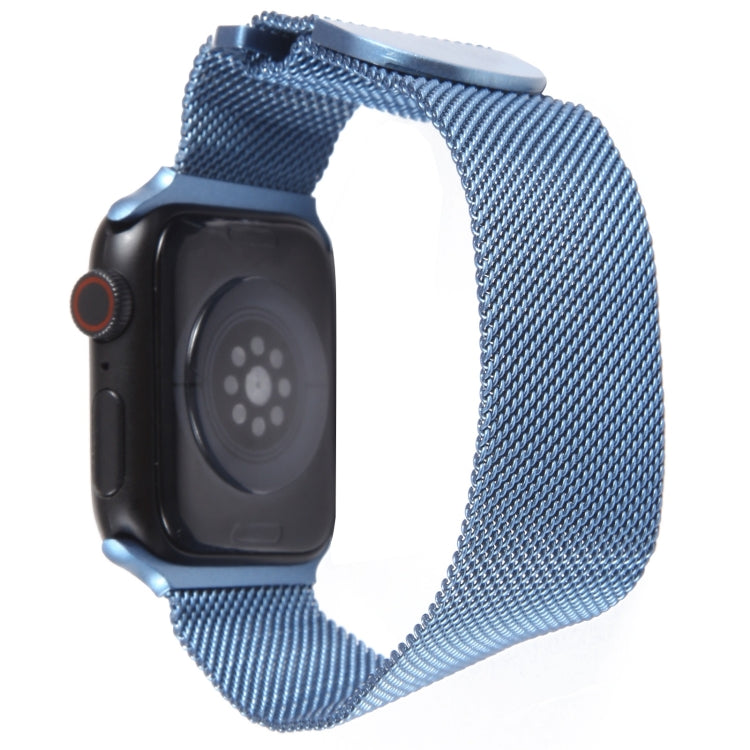 For Apple Watch 2 42mm Milanese Metal Magnetic Watch Band(Blue)