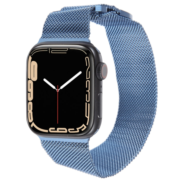 For Apple Watch 2 42mm Milanese Metal Magnetic Watch Band(Blue)