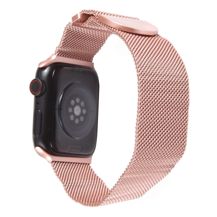 For Apple Watch 2 42mm Milanese Metal Magnetic Watch Band(Pink)