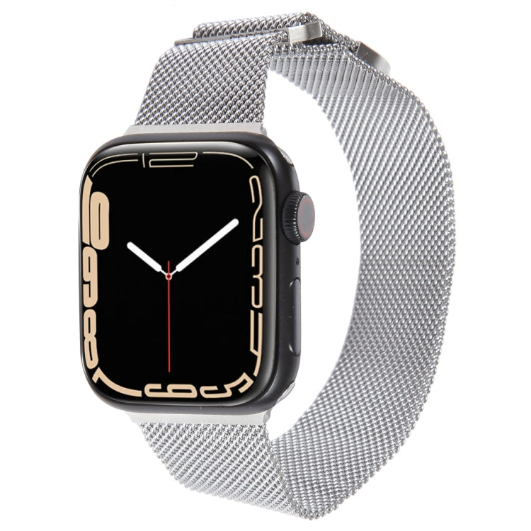 For Apple Watch 42mm Milanese Metal Magnetic Watch Band(Silver)