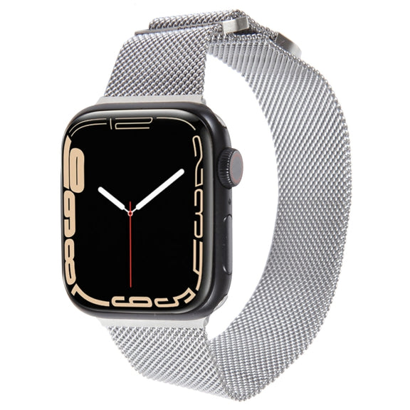 For Apple Watch 42mm Milanese Metal Magnetic Watch Band(Silver)