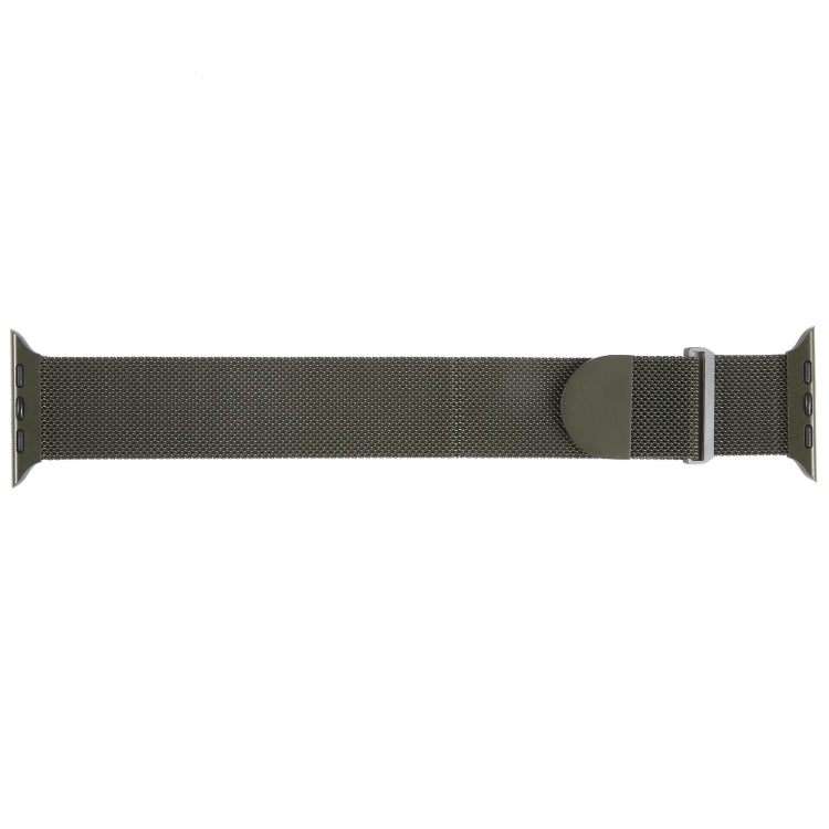 For Apple Watch 42mm Milanese Metal Magnetic Watch Band(Army Green)