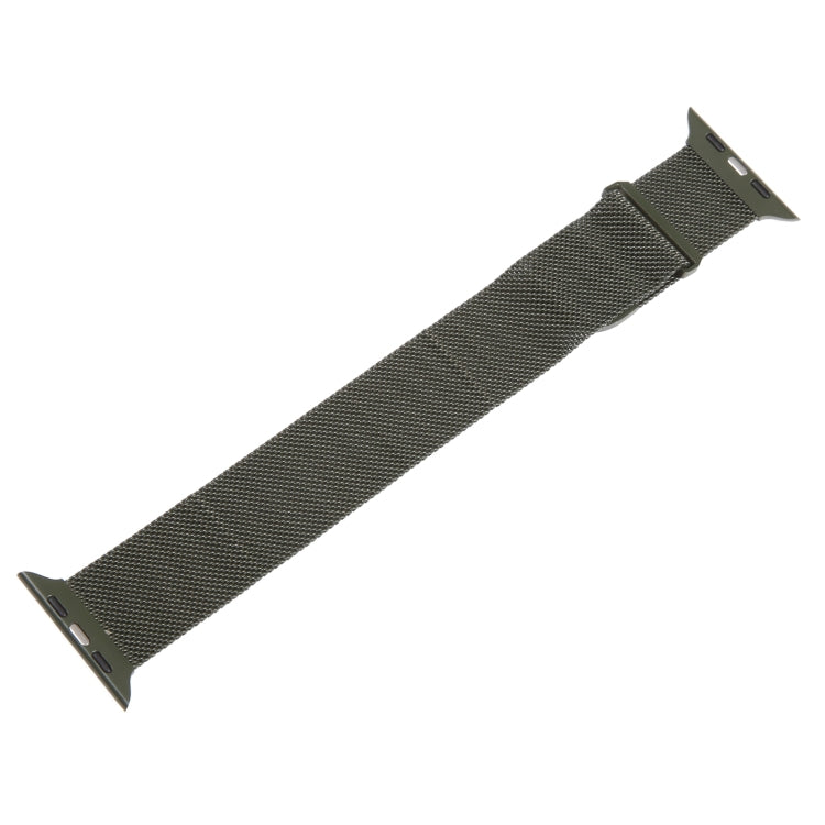 For Apple Watch 42mm Milanese Metal Magnetic Watch Band(Army Green)