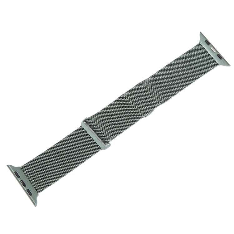 For Apple Watch 42mm Milanese Metal Magnetic Watch Band(Pine Green)