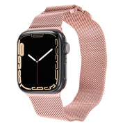 For Apple Watch 42mm Milanese Metal Magnetic Watch Band(Pink)