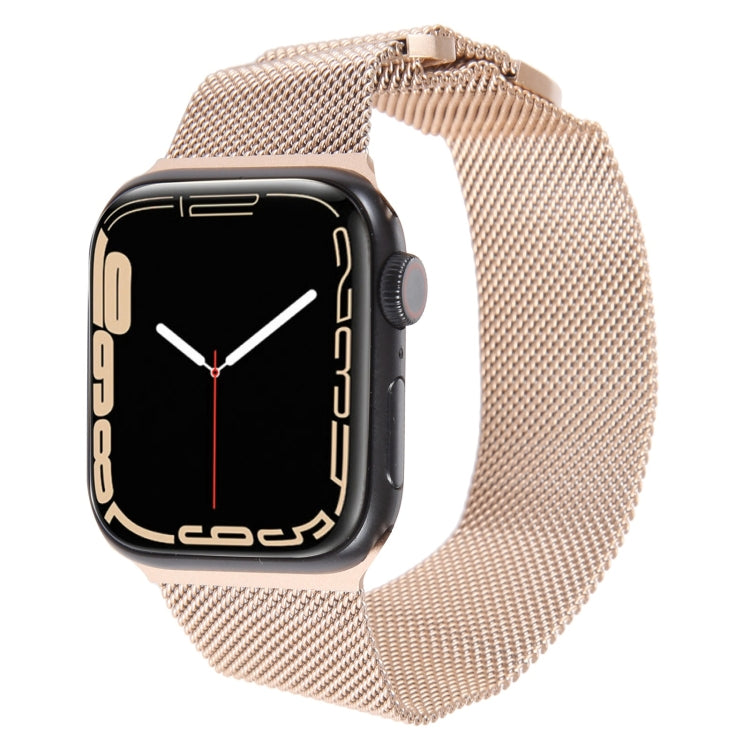 For Apple Watch 38mm Milanese Metal Magnetic Watch Band(Retro Gold)