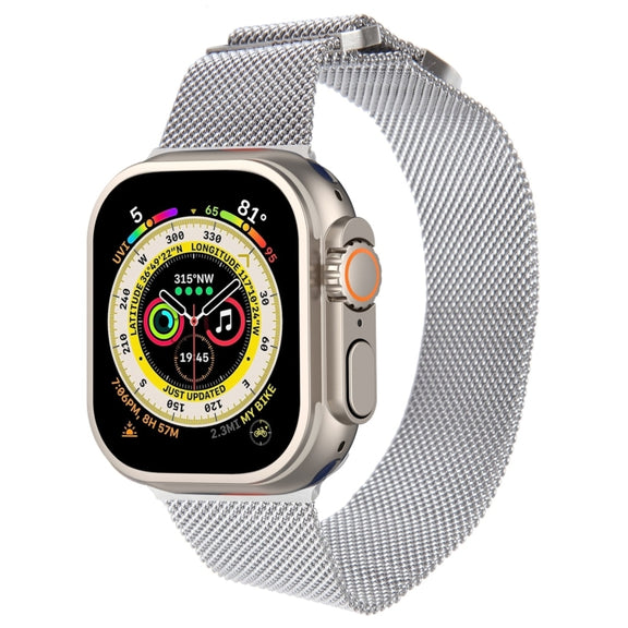 For Apple Watch SE 2023 44mm Milanese Metal Magnetic Watch Band(Silver)
