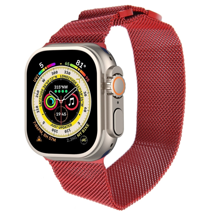 For Apple Watch SE 2023 44mm Milanese Metal Magnetic Watch Band(Red)