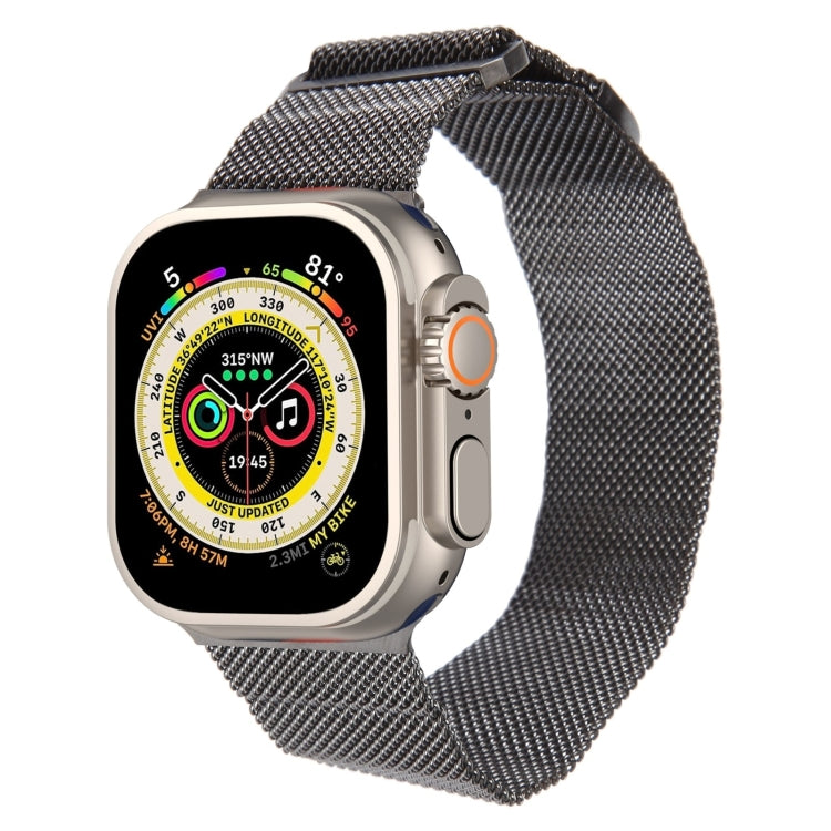 For Apple Watch 9 45mm Milanese Metal Magnetic Watch Band(Gunmetal)