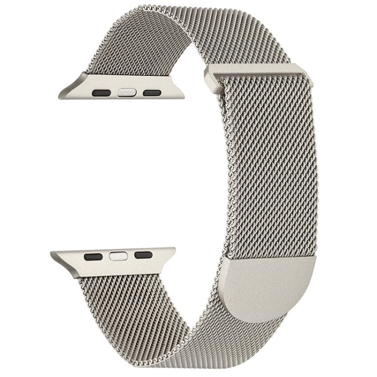 For Apple Watch 9 45mm Milanese Metal Magnetic Watch Band(Starlight) - Watch Bands by PMC TechLife | Online Shopping South Africa | PMC TechLife