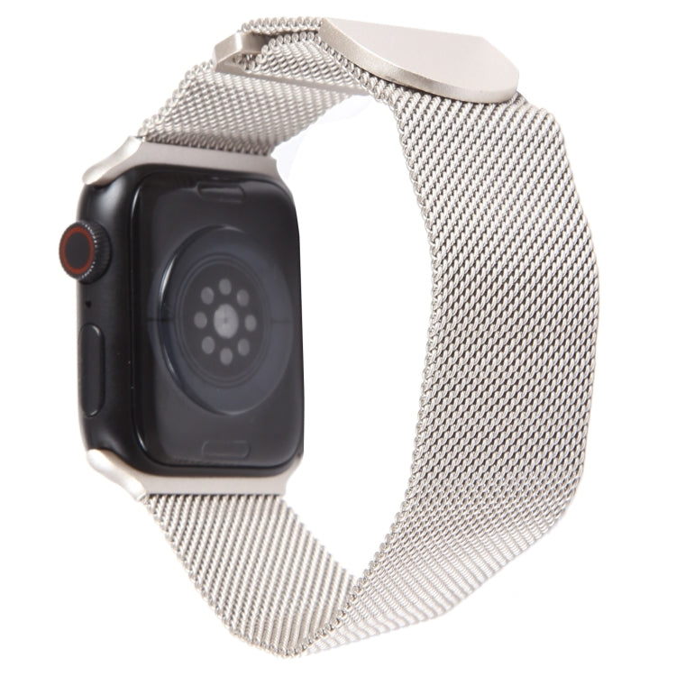 For Apple Watch 9 45mm Milanese Metal Magnetic Watch Band(Starlight) - Watch Bands by PMC TechLife | Online Shopping South Africa | PMC TechLife