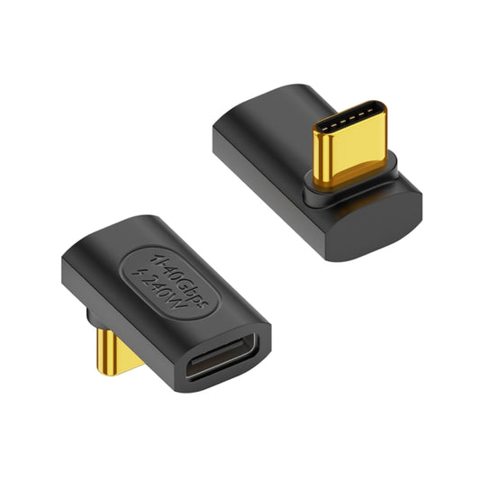 40Gbps 240W USB-C / Type-C Female to USB-C / Type-C Male 3D Bend Adapter(Black) - Cable & Adapters by PMC Jewellery | Online Shopping South Africa | PMC Jewellery | Buy Now Pay Later Mobicred