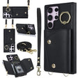 For Samsung Galaxy S23 Ultra 5G Zipper Card Bag Phone Case with Dual Lanyard(Black) - Galaxy S23 Ultra 5G Cases by PMC TechLife | Online Shopping South Africa | PMC TechLife | Buy Now Pay Later Mobicred