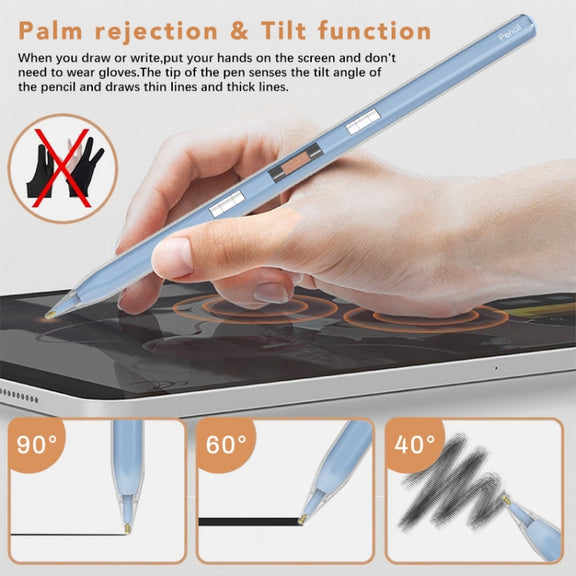 P10s Transparent Case Wireless Charging Stylus Pen for iPad 2018 or Later(Blue)