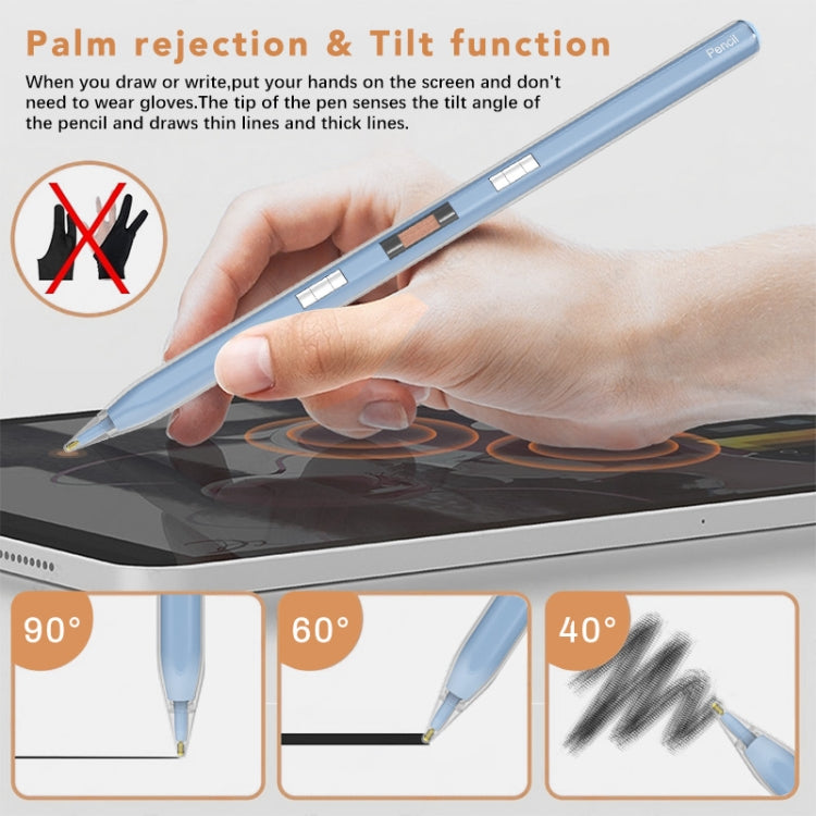 P10s Transparent Case Wireless Charging Stylus Pen for iPad 2018 or Later(Blue)